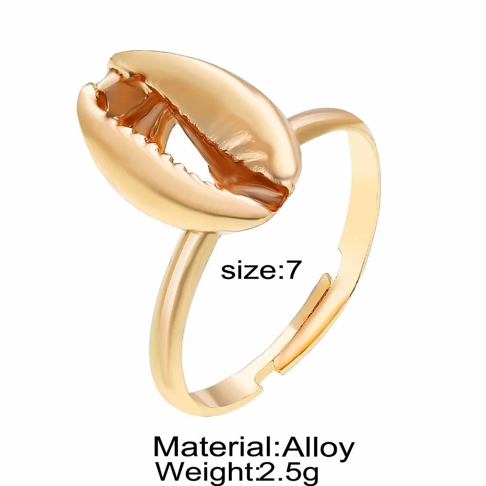 Bague cauri doré