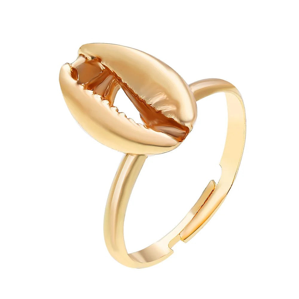 Bague cauri doré
